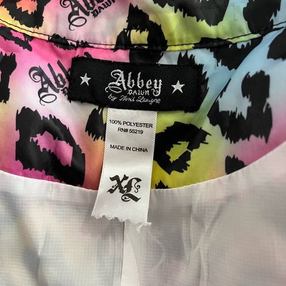 Abbey Dawn x Avril Lavigne Rainbow Leopard Full Zip Bomber x 2000s Scene Y2K - Picture 11 of 11